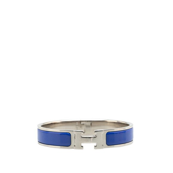 Hermes Click H PM Bracelet in Silver and Blue Metal for Women - Picture 1 of 6